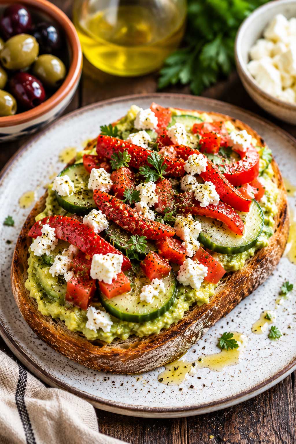 Mediterranean avocado toast balkan style recipe
