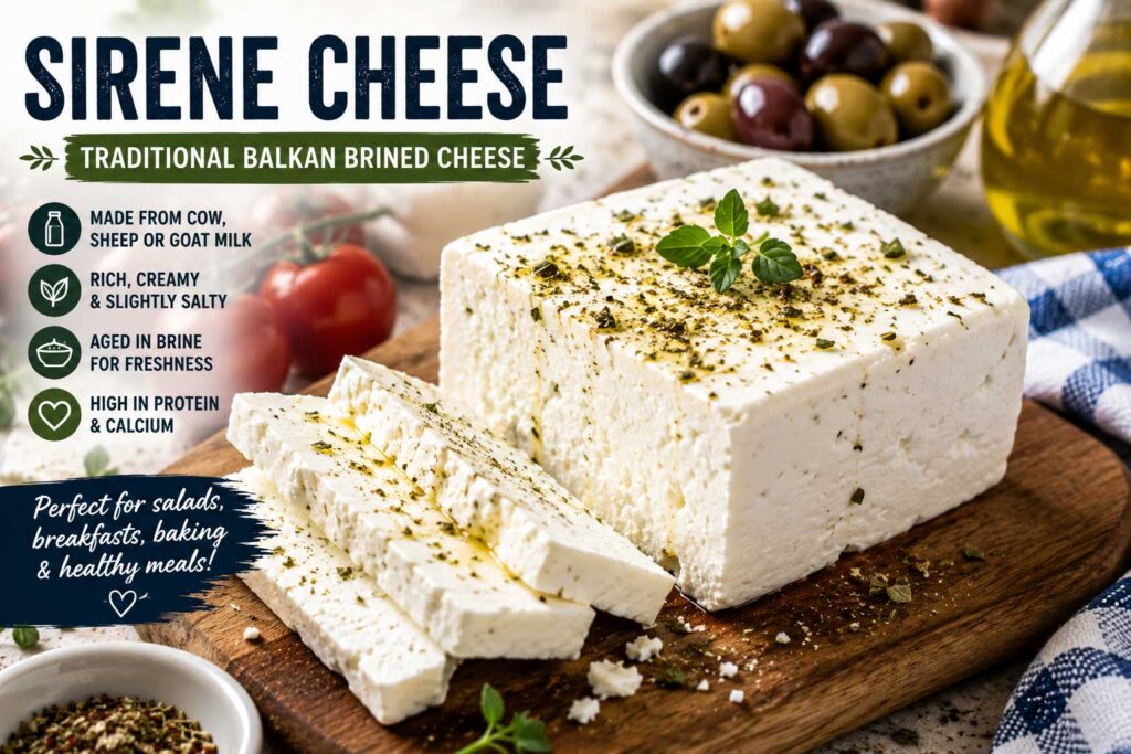 sirene cheese with fresh herbs