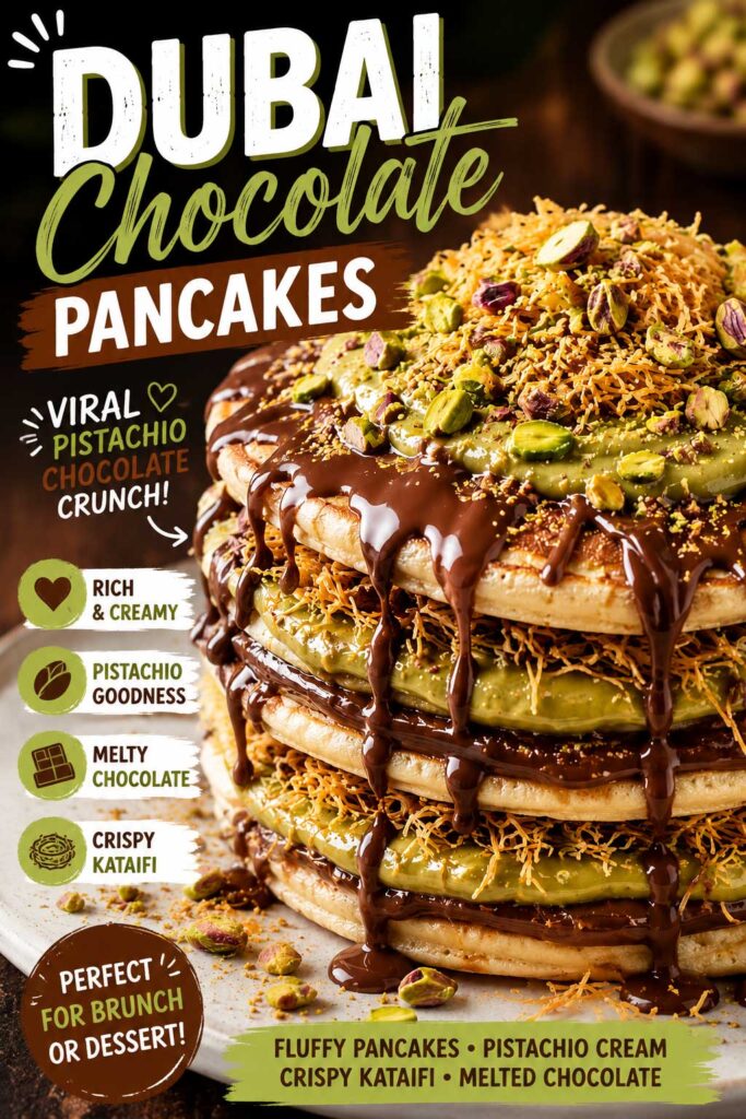 dubai chocolate pancakes recipe