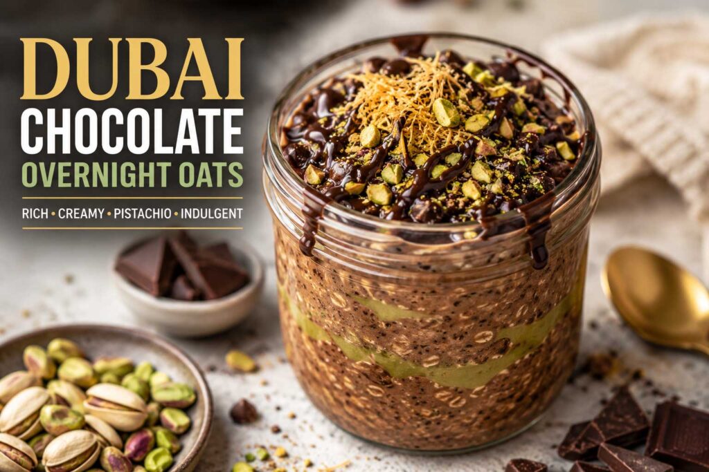 Ingredients For Dubai Chocolate Overnight Oats