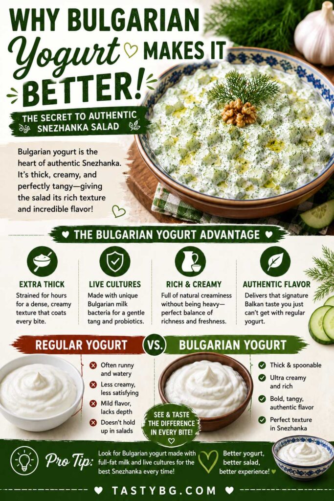 Ingredients for Authentic Bulgarian Snezhanka Salad