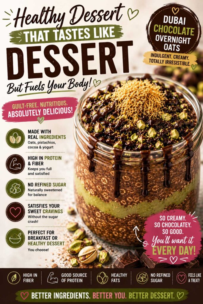dubai chocolate breakfast with oats recipe