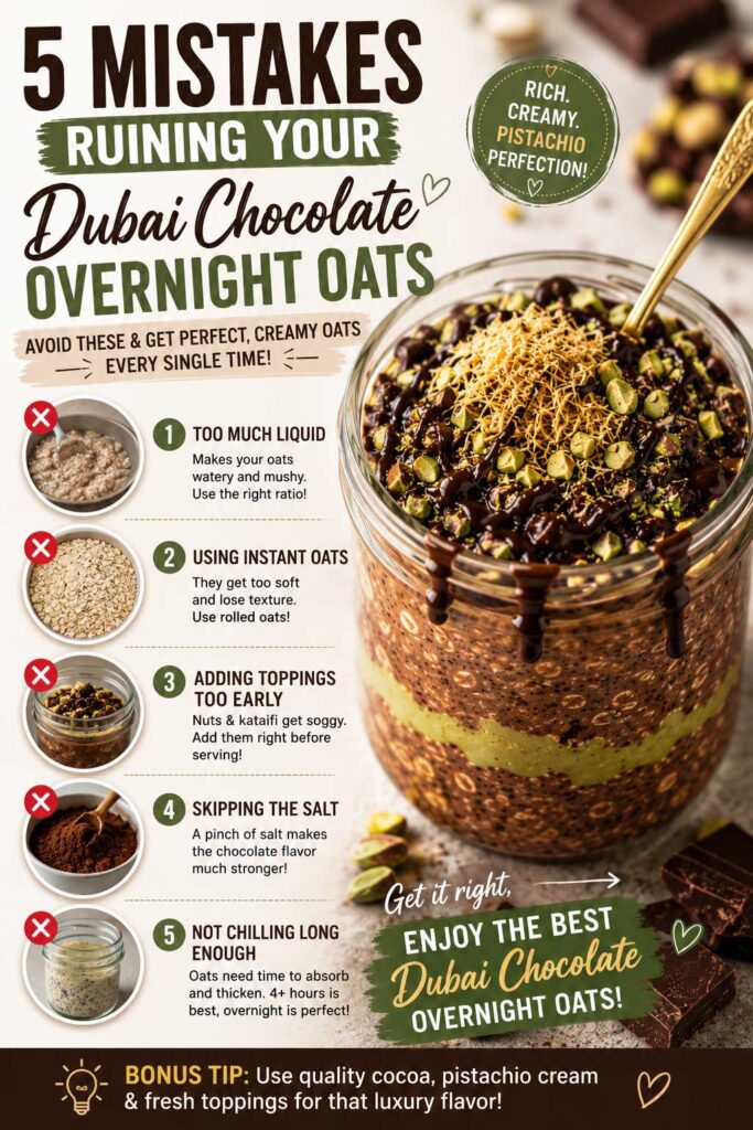 pistachio chocolate overnight oats mistakes to avoid
